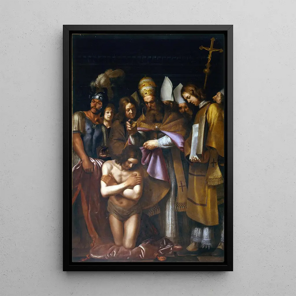 Chrztu Konstantyna - Giovanni Antonio Galli — oprawiony obraz na ścianie
