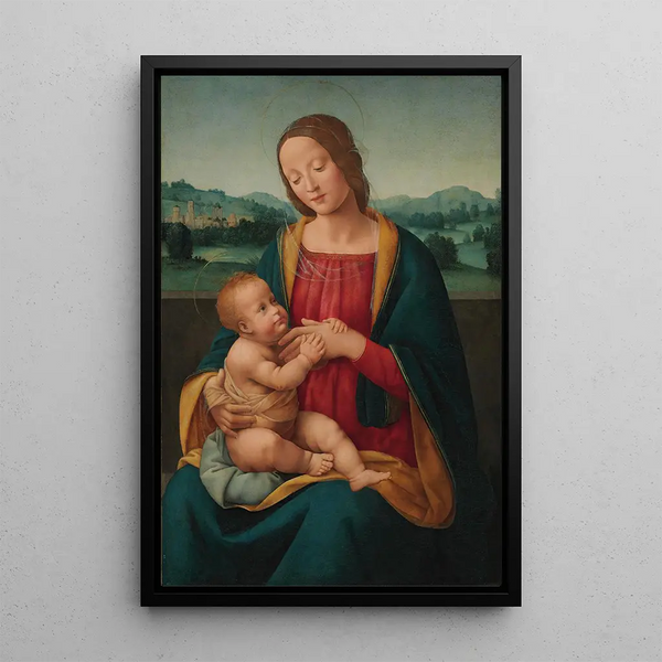 La Vierge à l'Enfant devant un paysage - Giovanni Antonio Sogliani — oprawiony obraz na ścianie