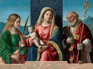 Matka Boska z Dzieciątkiem z świętymi Katarzyną i Mikołajem - Giovanni Battista Cima da Conegliano — widok dzieła