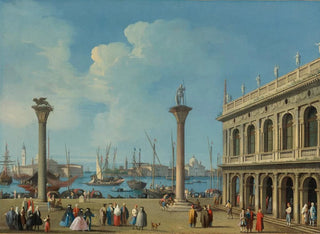 Giovanni Battista Cimaroli - Venice A View Of The Molo From The Piazzetta Looking South To San Giorgio Maggiore With The Columns Of St Mark And St Theodore And The biblioteca Sansoviniana.webp