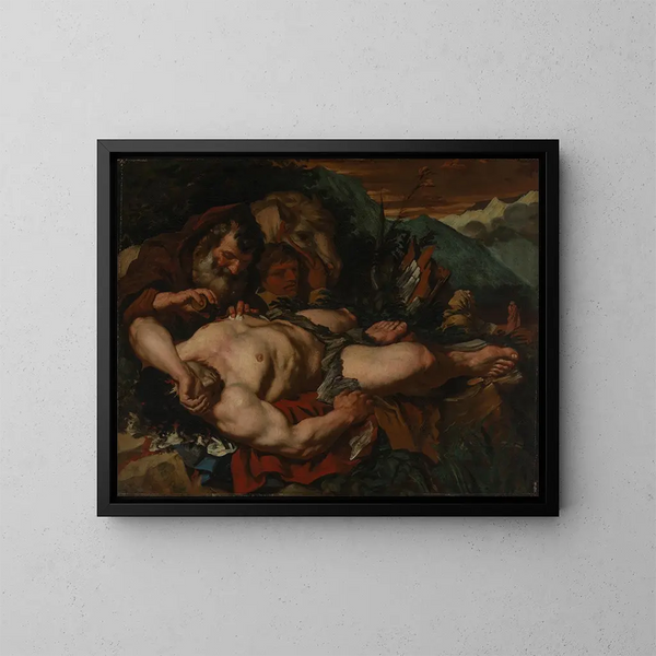 Le Bon Samaritain - Giovanni Battista Langetti — oprawiony obraz na ścianie
