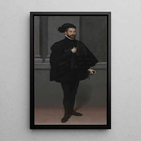 Czarny rycerz - Giovanni Battista Moroni — oprawiony obraz na ścianie