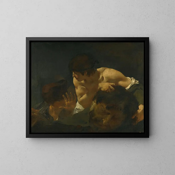 Dawid i Goliat - Giovanni Battista Piazzetta — oprawiony obraz na ścianie