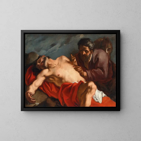 Le Bon Samaritain - Giovanni Battista Piazzetta — oprawiony obraz na ścianie