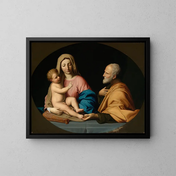Rodzina Święta - Giovanni Battista Salvi da Sassoferrato — oprawiony obraz na ścianie