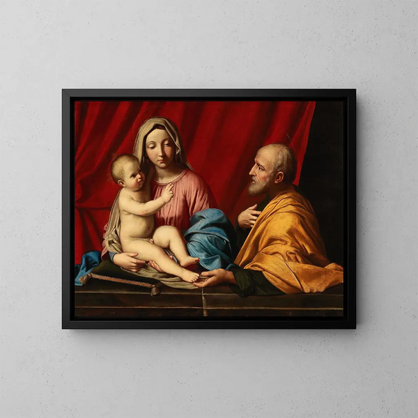 Rodzina Święta - Giovanni Battista Salvi da Sassoferrato — oprawiony obraz na ścianie