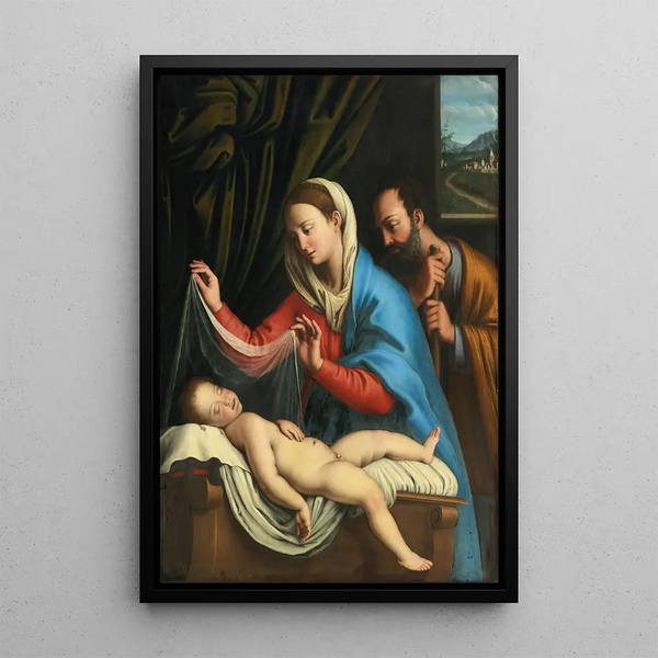 La Vierge et Saint Joseph avec l'Enfant Jésus endormi - Giovanni Battista Salvi da Sassoferrato — oprawiony obraz na ścianie