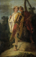 Młody mężczyzna z łukiem i dużym kołczanem oraz jego towarzysz z tarczą - Giovanni Battista Tiepolo — widok dzieła