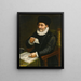 Portret mężczyzny siedzącego przy stole z otwartą książką czytającego list - Giovanni Battista Trotti — oprawiony obraz na ścianie