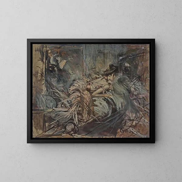 Le modèle de l'artiste - Giovanni Boldini — oprawiony obraz na ścianie