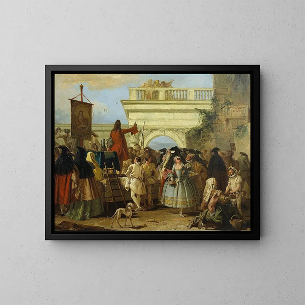 Le charlatan - Giovanni Domenico Tiepolo — oprawiony obraz na ścianie