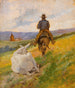Buttero na koniu i białej mule - Giovanni Fattori — widok dzieła