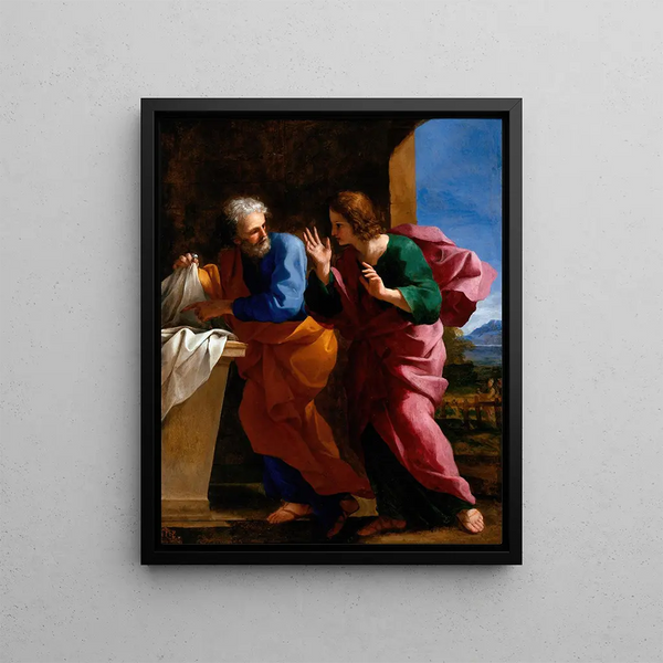 Giovanni Francesco Romanelli - St John and St Peter at Christs Tomb.webp