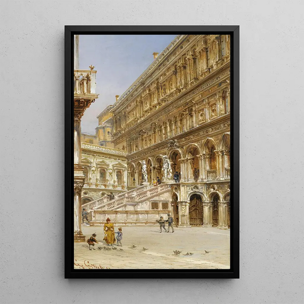 L'escalier des Géants dans la cour du Palais des Doges - Giovanni Grubacs — oprawiony obraz na ścianie