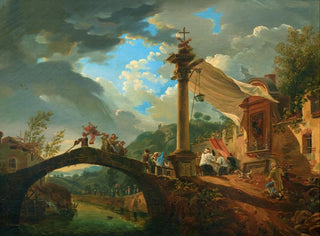 Nieprzerwana procesja przerwana przez burzę - Giovanni Migliara — widok dzieła