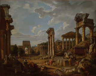 Giovanni Paolo Panini - A Capriccio of the Roman Forum.webp