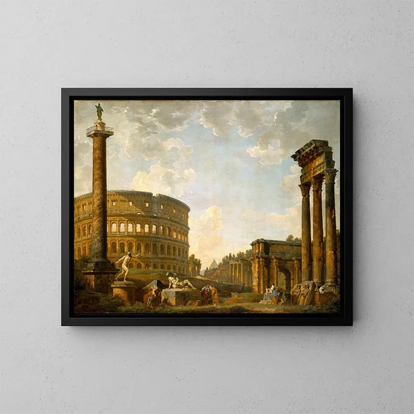 Caprice rzymski: Koloseum i inne zabytki - Giovanni Paolo Panini — oprawiony obraz na ścianie