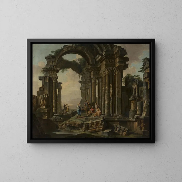 Ruiny rzymskie - Giovanni Paolo Panini — oprawiony obraz na ścianie
