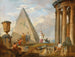 Ruiny z kobietą głoszącą - Giovanni Paolo Panini — widok dzieła