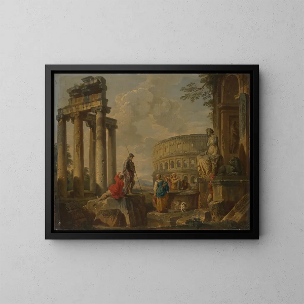 Le Colisée parmi les ruines romaines - Giovanni Paolo Panini — oprawiony obraz na ścianie