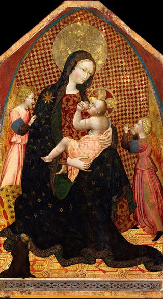 Giovanni di Paolo - Madonna and Child with Two Angels and a Donor.webp