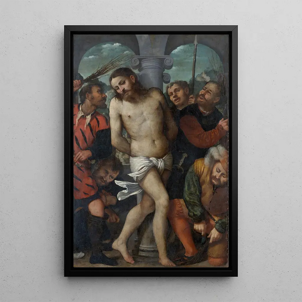 La Flagellation - Girolamo Romanino — oprawiony obraz na ścianie