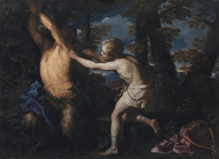 Apollon dépouillant Marsyas - Girolamo Troppa — widok dzieła