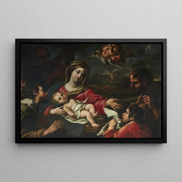 L'Adoration des bergers - Girolamo Troppa — oprawiony obraz na ścianie