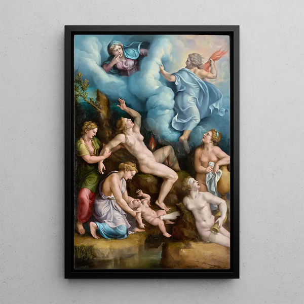 La Naissance de Bacchus - Giulio Romano — oprawiony obraz na ścianie