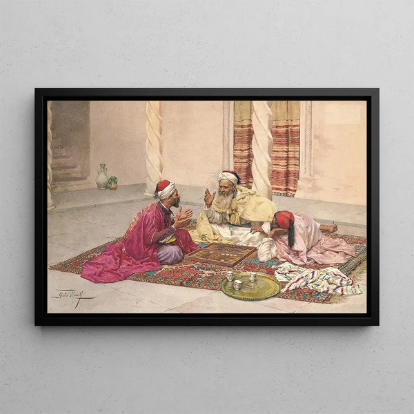 Giulio Rosati - Backgammon Players In A Courtyard.webp