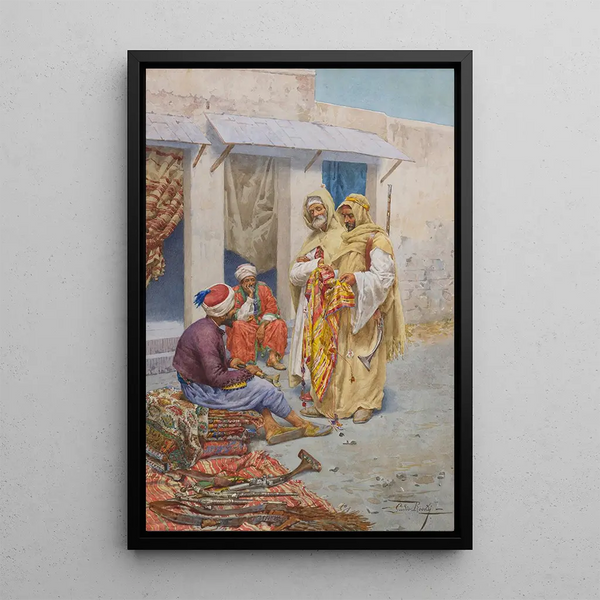 Le vendeur de tapis - Giulio Rosati — oprawiony obraz na ścianie