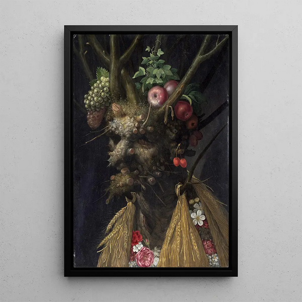 Cztery pory roku w jednej głowie - Giuseppe Arcimboldo — oprawiony obraz na ścianie