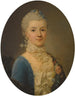 Portret damy w niebieskiej sukni i koronkowym kołnierzu - Giuseppe Baldrighi — widok dzieła
