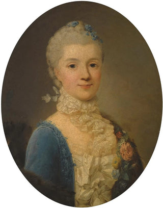 Giuseppe Baldrighi - Portrait of a Lady Wearing a Blue Dress And Lace Collar.webp