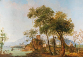 Giuseppe Bernardino Bison - A bucolic river landscape.webp