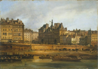 Giuseppe Canella - LHtel de Ville et la place de Grve vus de lIle de la Cit.webp