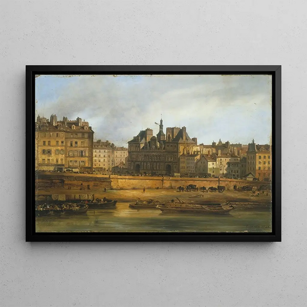 Giuseppe Canella - LHtel de Ville et la place de Grve vus de lIle de la Cit.webp