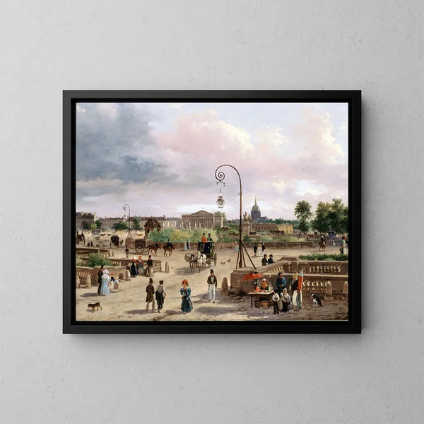 La place Louis XVI, plac de la Concorde w 1829 roku - Giuseppe Canella — oprawiony obraz na ścianie