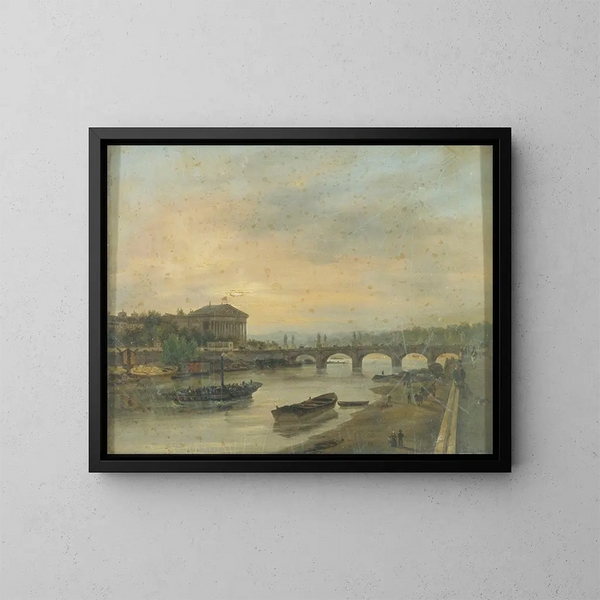 Le Palais Bourbon et le pont Louis XVI, pont de la Concorde - Giuseppe Canella — oprawiony obraz na ścianie