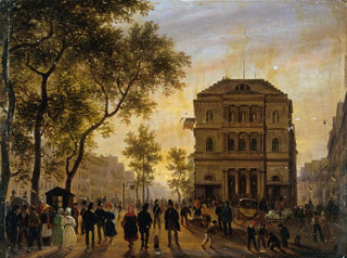 Teatr Ambigu-Comique i bulwar Saint-Martin - Giuseppe Canella — widok dzieła