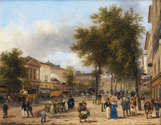 Paris, widok na Teatr Variétés na Bulwarze Montmartre - Giuseppe Canella — widok dzieła