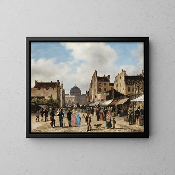 Paris, ulica Saint-Nicaise - Giuseppe Canella — oprawiony obraz na ścianie