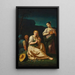 Alegoria della primavera con una giovane donna che si dipinge e un'altra che tiene un paniere di fiori in un paesaggio - Giuseppe Gambarini — oprawiony obraz na ścianie