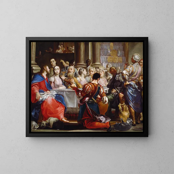 Les Noces de Cana - Giuseppe Maria Crespi — oprawiony obraz na ścianie