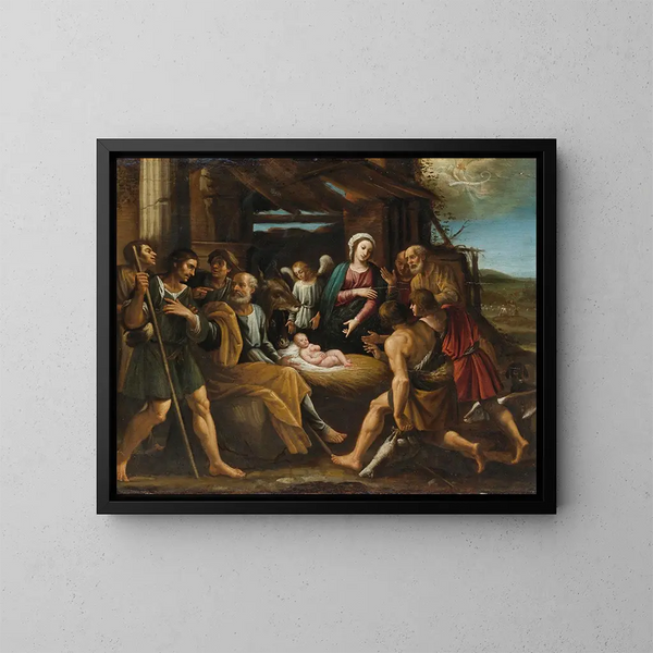 L'Adoration des bergers - Giuseppe Vermiglio — oprawiony obraz na ścianie