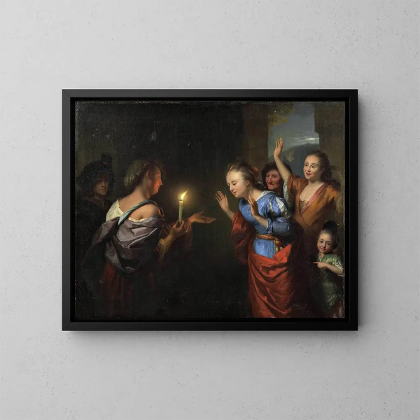 La parabole de la pièce d'argent perdue - Godfried Schalcken — oprawiony obraz na ścianie