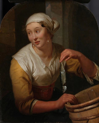 Godfried Schalcken - Woman Selling Herrings.webp