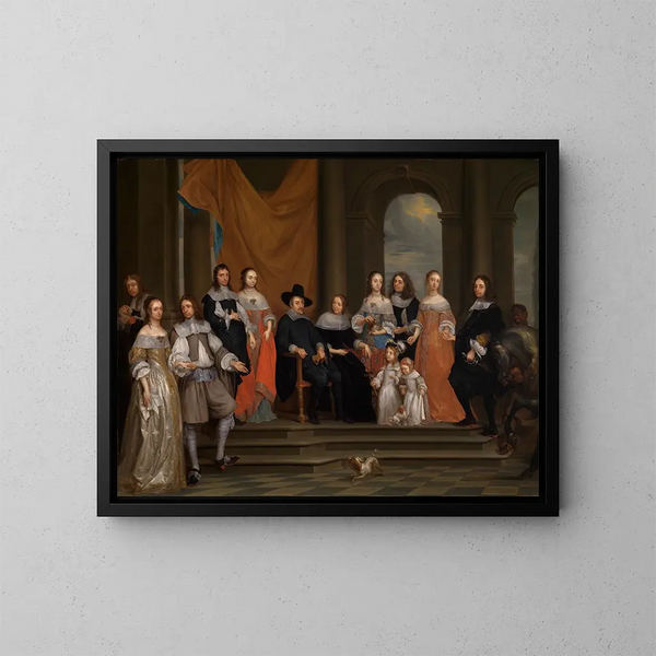 Portret rodziny - Gonzales Coques — oprawiony obraz na ścianie