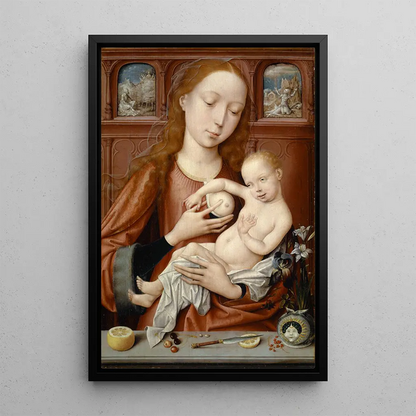 Matka Boża karmiąca - Goossen van der Weyden — oprawiony obraz na ścianie