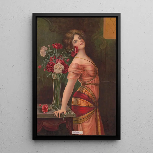 Goździki - Gotham Litho Co — oprawiony obraz na ścianie